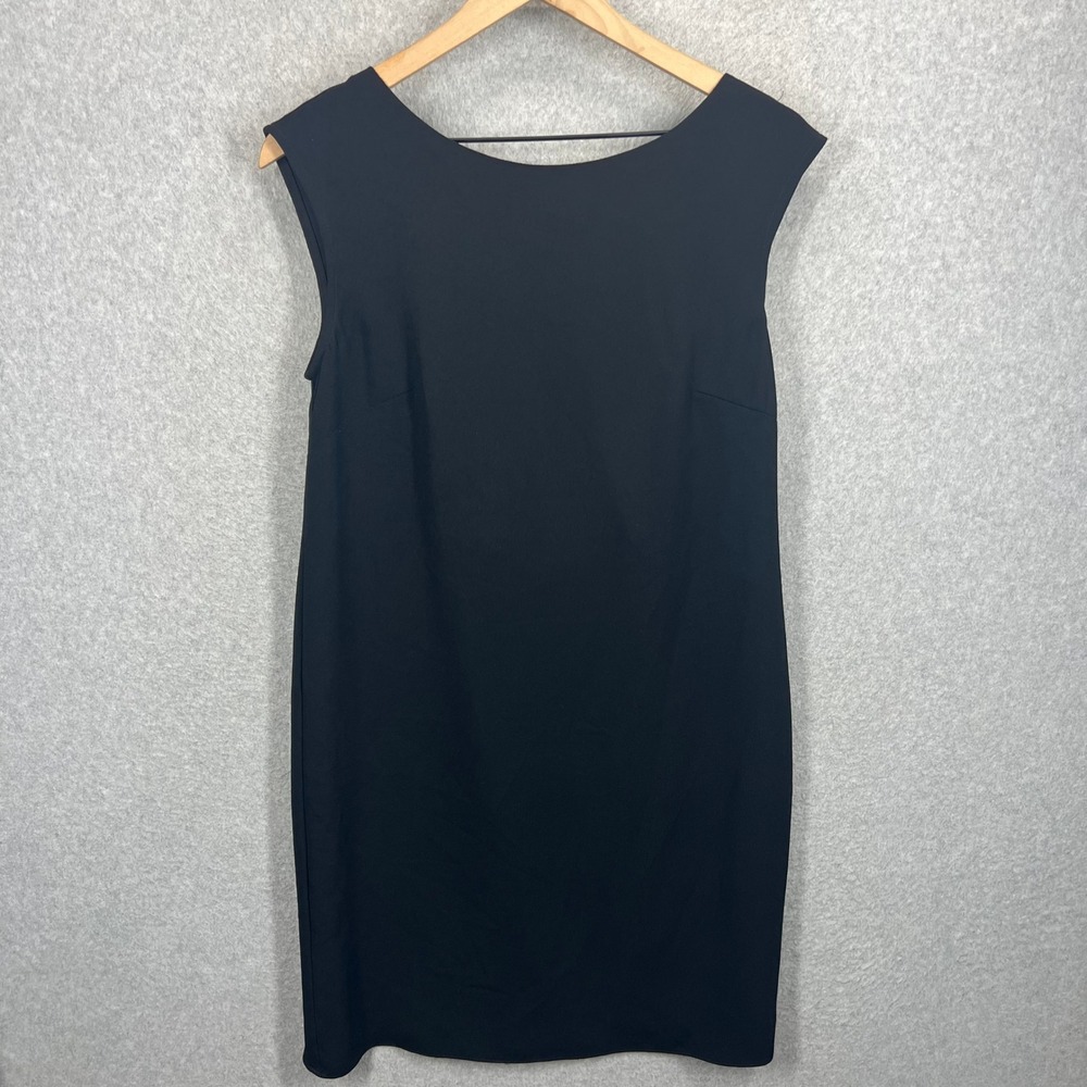 Trina Turk Shift Dress Women M Black Cowl Back Sleeveless Mini EUC